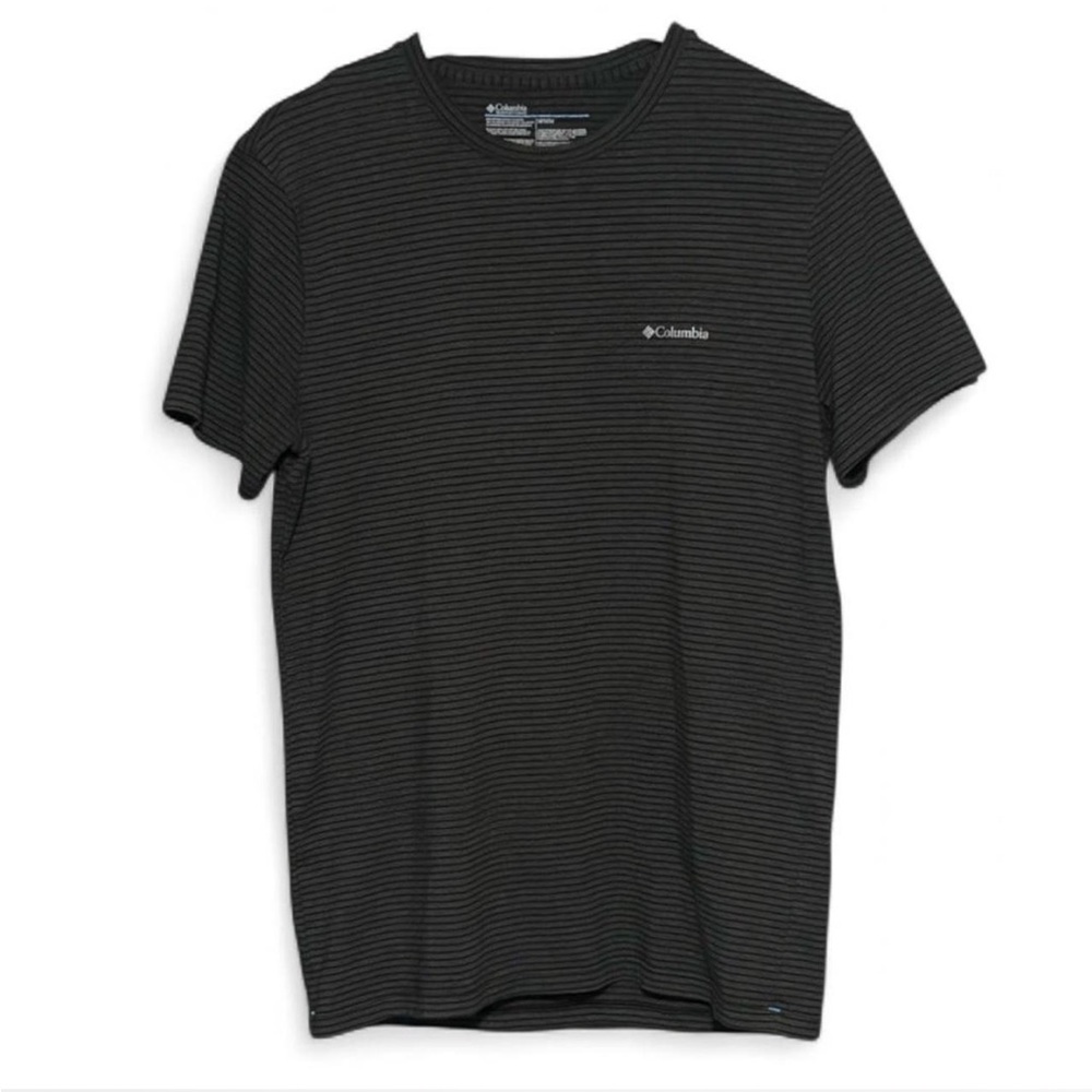Columbia Sportswear Short Sleeve Crew Neck T-Shirt Gray Striped